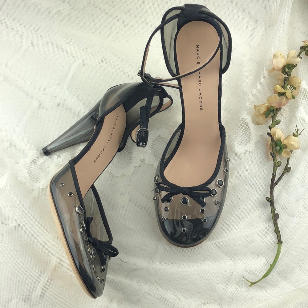 Marc by Marc Jacobs Clear Plastic Sudded Toe Heels